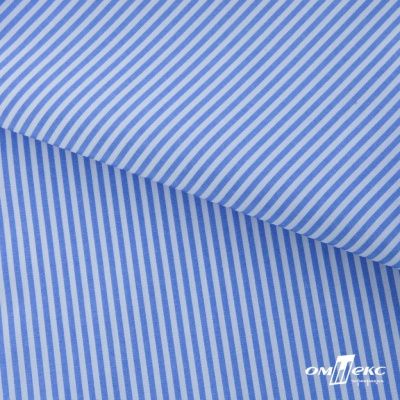 Ткань сорочечная Полоска Кенди, 115 г/м2, 58% пэ,42% хл, шир.150 см, цв.2-голубой, (арт.110) - купить в Обнинске. Цена 306.69 руб.