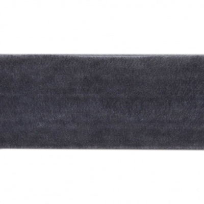 Лента бархатная нейлон, шир.25 мм, (упак. 45,7м), цв.189-т.серый - купить в Обнинске. Цена: 981.09 руб.