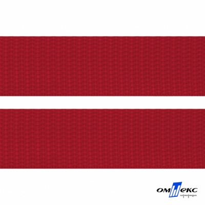 Красный- цв.171-Текстильная лента-стропа 550 гр/м2 ,100% пэ шир.30 мм (боб.50+/-1 м) - купить в Обнинске. Цена: 475.36 руб.