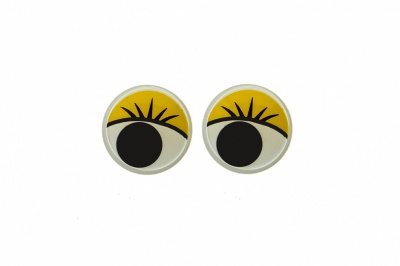 Глазки для игрушек, круглые, с бегающими зрачками, 8 мм/упак.50+/-2 шт, цв. -желтый - купить в Обнинске. Цена: 59.05 руб.