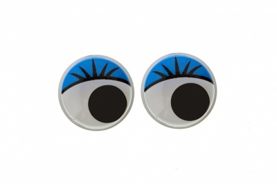 Глазки для игрушек, круглые, с бегающими зрачками, 12 мм/упак.50+/-2 шт, цв. -синий - купить в Обнинске. Цена: 95.04 руб.