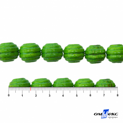 0309-Бусины деревянные "ОмТекс", 16 мм, упак.50+/-3шт, цв.019-зеленый - купить в Обнинске. Цена: 62.22 руб.