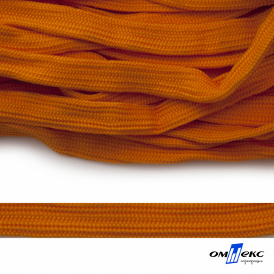 Шнур плетеный (плоский) d-12 мм, (уп.90+/-1м), 100% полиэстер, цв.267 - оранжевый - купить в Обнинске. Цена: 8.62 руб.