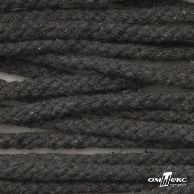 Шнур плетеный d-6 мм круглый, 70% хлопок 30% полиэстер, уп.90+/-1 м, цв.1088-т.серый - купить в Обнинске. Цена: 588 руб.