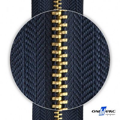 Молнии джинсовые металл т-4, 18 см латунь (YG), цв.- джинсовый синий (560) - купить в Обнинске. Цена: 21.57 руб.