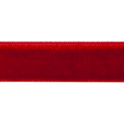 Лента бархатная нейлон, шир.12 мм, (упак. 45,7м), цв.45-красный - купить в Обнинске. Цена: 396 руб.