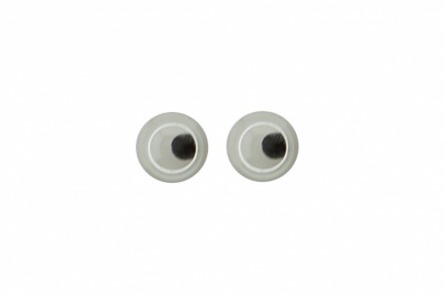 Глазки для игрушек, круглые, с бегающими зрачками, 3 мм/упак.100+/-5 шт, цв. -черно-белые - купить в Обнинске. Цена: 25.40 руб.