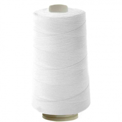 Швейные нитки (армированные) 28S/2, нам. 2 500 м, цвет белый - купить в Обнинске. Цена: 148.95 руб.