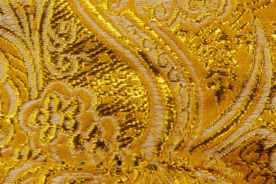 Ткань костюмная жаккард №12, 140 гр/м2, шир.150см, цвет жёлтый - купить в Обнинске. Цена 383.29 руб.