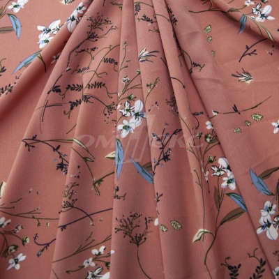 Плательная ткань "Фламенко" 2.1, 80 гр/м2, шир.150 см, принт растительный - купить в Обнинске. Цена 311.05 руб.