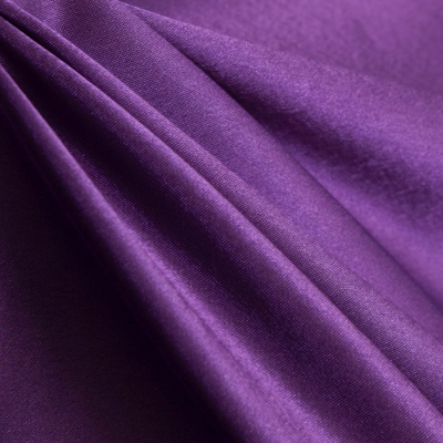 Поли креп-сатин 19-3536, 125 (+/-5) гр/м2, шир.150см, цвет фиолетовый - купить в Обнинске. Цена 155.57 руб.