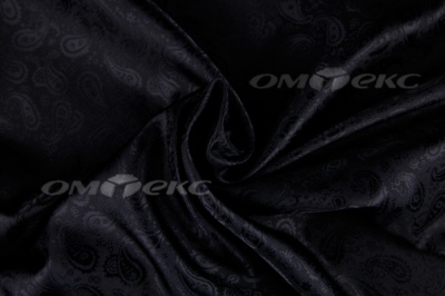 Ткань подкладочная жаккард Р14098, чёрный, 85 г/м2, шир. 150 см, 230T - купить в Обнинске. Цена 166.45 руб.