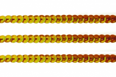 Пайетки "ОмТекс" на нитях, CREAM, 6 мм С / упак.73+/-1м, цв. 88 - оранжевый - купить в Обнинске. Цена: 300.55 руб.