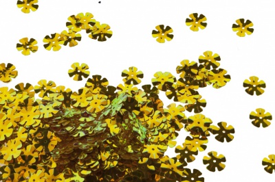 Пайетки "ОмТекс" россыпью,DOUBLE SIDED GOLD,цветок 14 мм/упак.50 гр, цв. 0460-золото - купить в Обнинске. Цена: 80.93 руб.