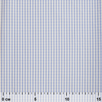 Ткань сорочечная Клетка Виши, 115 г/м2, 58% пэ,42% хл, шир.150 см, цв.2-голубой, (арт.111) - купить в Обнинске. Цена 306.69 руб.