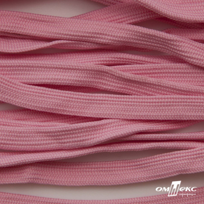 Шнур плетеный (плоский) d-12 мм, (уп.90+/-1м), 100% полиэстер, цв.256 - розовый - купить в Обнинске. Цена: 8.62 руб.