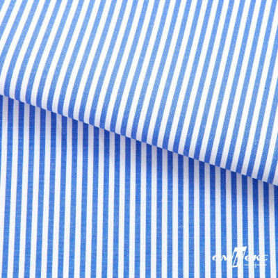 Ткань сорочечная Полоска Кенди, 115 г/м2, 58% пэ,42% хл, шир.150 см, цв.3-синий, (арт.110) - купить в Обнинске. Цена 306.69 руб.