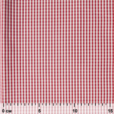 Ткань сорочечная Клетка Виши, 115 г/м2, 58% пэ,42% хл, шир.150 см, цв.5-красный, (арт.111) - купить в Обнинске. Цена 306.69 руб.