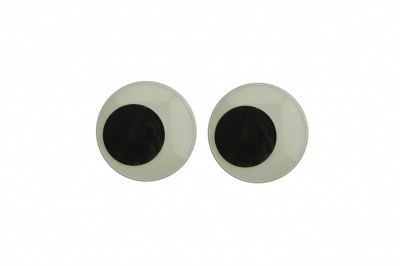 Глазки для игрушек, круглые, с бегающими зрачками, 18 мм/упак.20+/-2 шт, цв. -черно-белые - купить в Обнинске. Цена: 25.40 руб.
