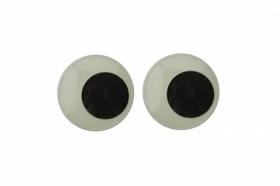 Глазки для игрушек, круглые, с бегающими зрачками, 24 мм/упак.50+/-2 шт, цв. -черно-белые - купить в Обнинске. Цена: 60.32 руб.