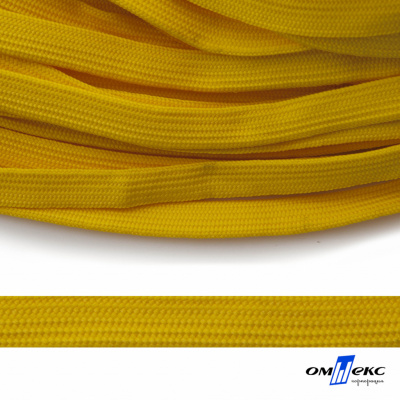 Шнур плетеный (плоский) d-12 мм, (уп.90+/-1м), 100% полиэстер, цв.269 - жёлтый - купить в Обнинске. Цена: 8.62 руб.