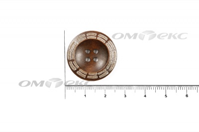 Пуговица деревянная круглая №53 (25мм) - купить в Обнинске. Цена: 3.68 руб.