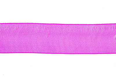 Лента органза 1015, шир. 10 мм/уп. 22,8+/-0,5 м, цвет ярк.розовый - купить в Обнинске. Цена: 38.39 руб.