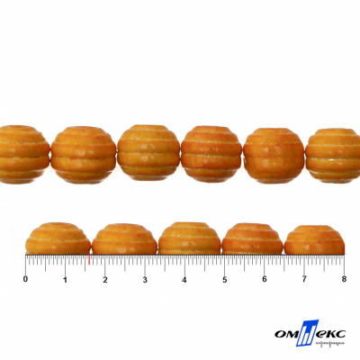 0309-Бусины деревянные "ОмТекс", 16 мм, упак.50+/-3шт, цв.003-оранжевый - купить в Обнинске. Цена: 62.22 руб.
