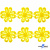 Кружево гипюр "Ромашка" 0575-1169, шир. 25 мм/уп.13,7 м, цвет 8208-жёлтый - купить в Обнинске. Цена: 289.76 руб.