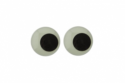 Глазки для игрушек, круглые, с бегающими зрачками, 15 мм/упак.50+/-2 шт, цв. -черно-белые - купить в Обнинске. Цена: 47.40 руб.