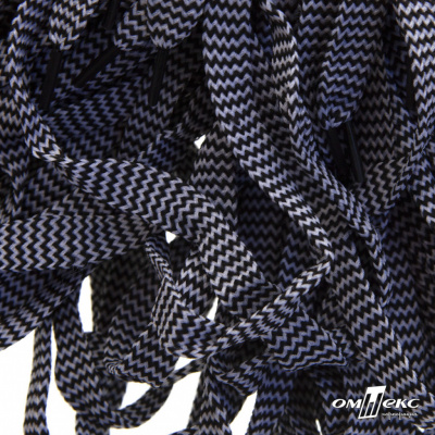 Шнурки #107-07, плоские 130 см, двухцветные цв.серый/чёрный - купить в Обнинске. Цена: 23.03 руб.