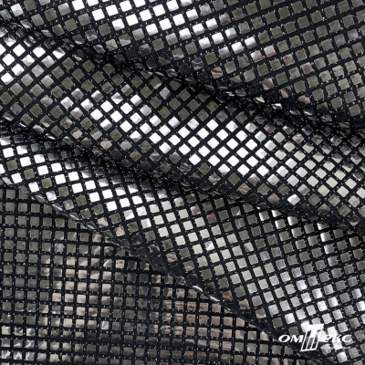 Трикотажное полотно голограмма, шир.140 см, #603 -черный/серебро - купить в Обнинске. Цена 771.75 руб.