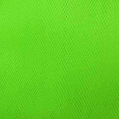 Фатин матовый 16-142, 12 гр/м2, шир.300см, цвет неон.зелёный - купить в Обнинске. Цена 100.92 руб.