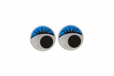 Глазки для игрушек, круглые, с бегающими зрачками, 8 мм/упак.50+/-2 шт, цв. -синий - купить в Обнинске. Цена: 59.05 руб.