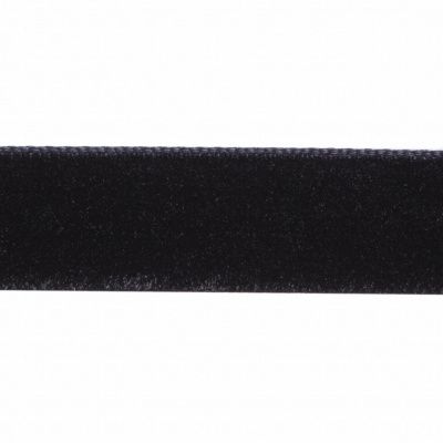 Лента бархатная нейлон, шир.12 мм, (упак. 45,7м), цв.03-черный - купить в Обнинске. Цена: 448.27 руб.