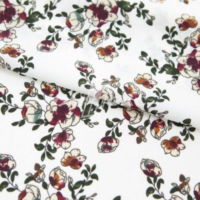 Плательная ткань "Фламенко" 23.1, 80 гр/м2, шир.150 см, принт растительный - купить в Обнинске. Цена 264.56 руб.