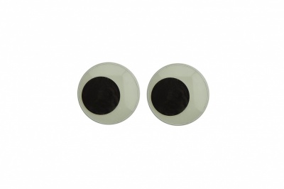 Глазки для игрушек, круглые, с ресничками, 10 мм/упак.50+/-2 шт, цв. -черно-белые - купить в Обнинске. Цена: 21.24 руб.